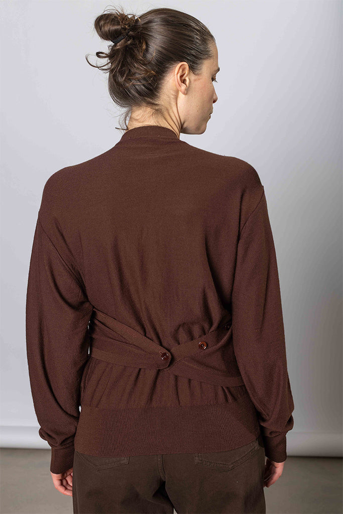 Trompe L'oeil  Cardigan - Acajou