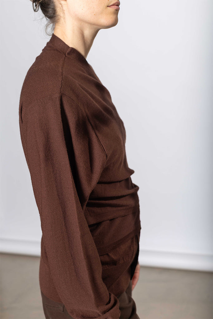 Trompe L'oeil  Cardigan - Acajou