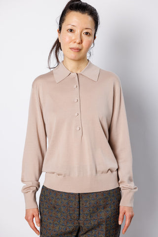 Tuno Knit Polo Sweater - Beige