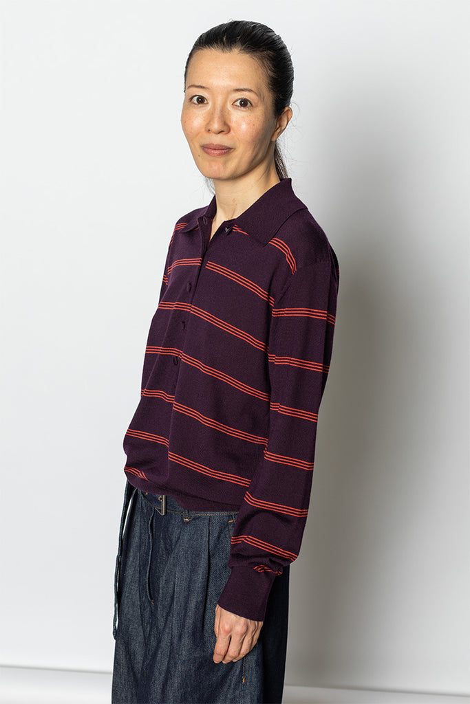Tuno Striped Sweater - Dark Purple