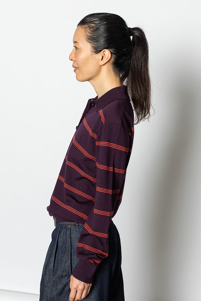 Tuno Striped Sweater - Dark Purple