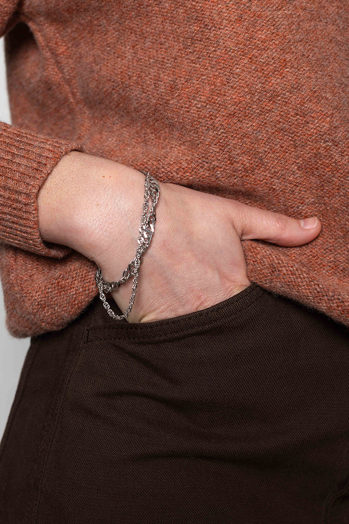 Twisted Chain Bracelet - Silver