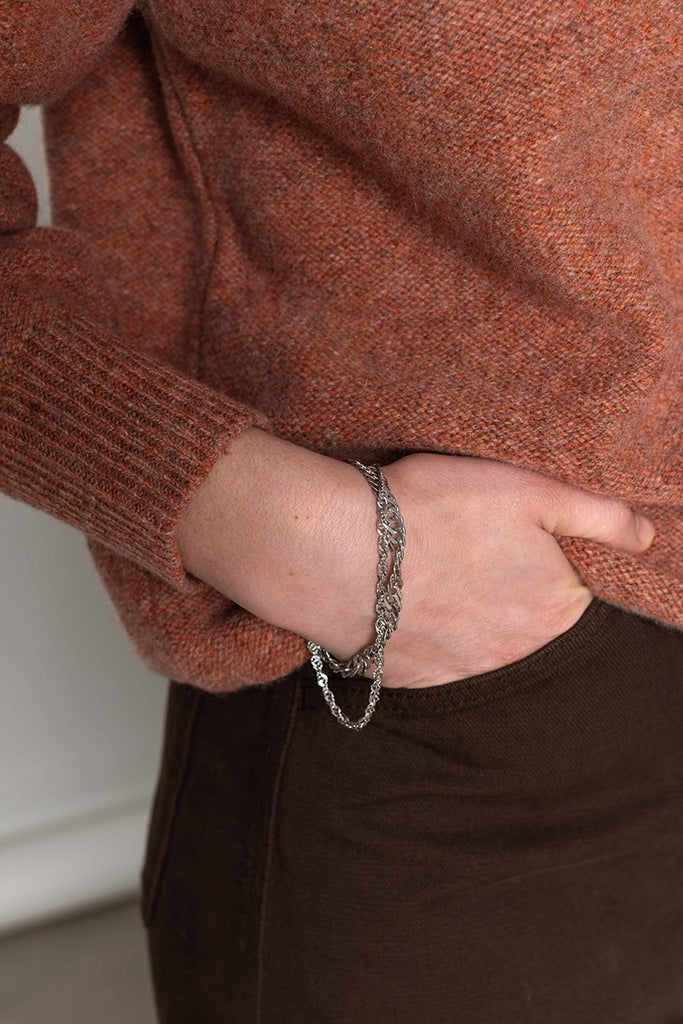 Twisted Chain Bracelet - Silver