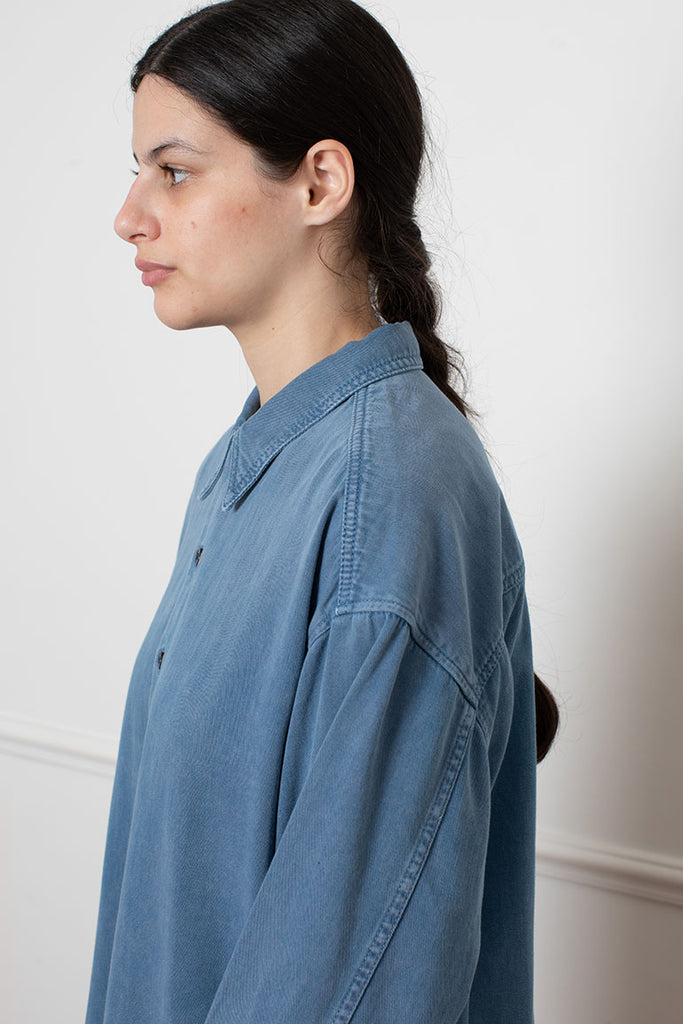 Twisted Denim Shirt - Snow Blue