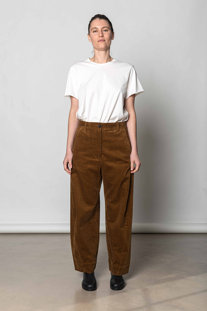 Twisted Seam Cord Trousers - Golden Amber