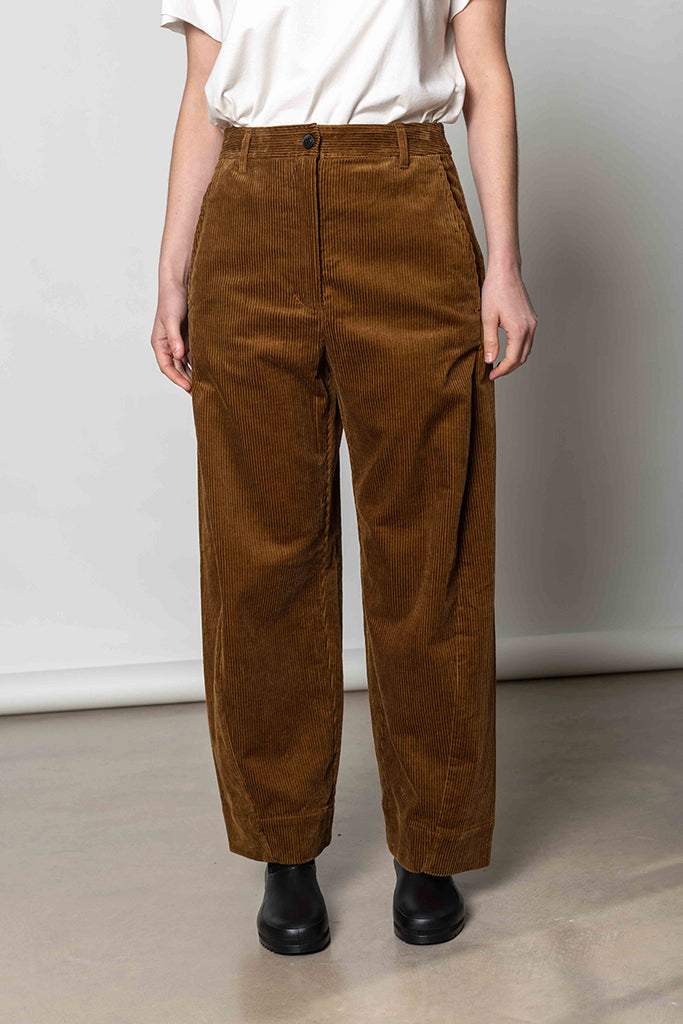Twisted Seam Cord Trousers - Golden Amber