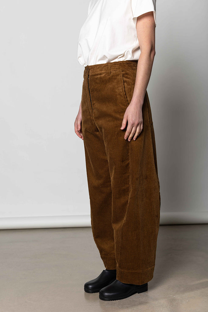 Twisted Seam Cord Trousers - Golden Amber