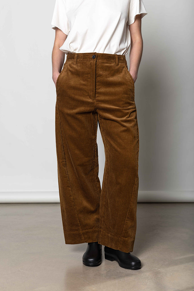 Twisted Seam Cord Trousers - Golden Amber