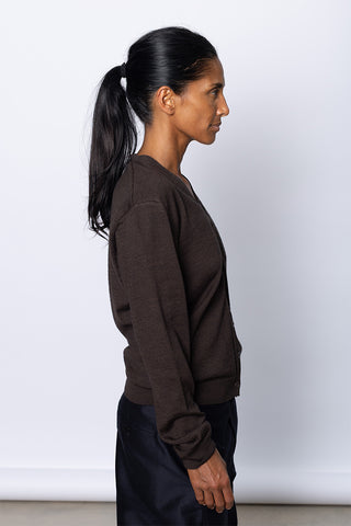 Twisted V-Neck Jumper - Dark Cacao