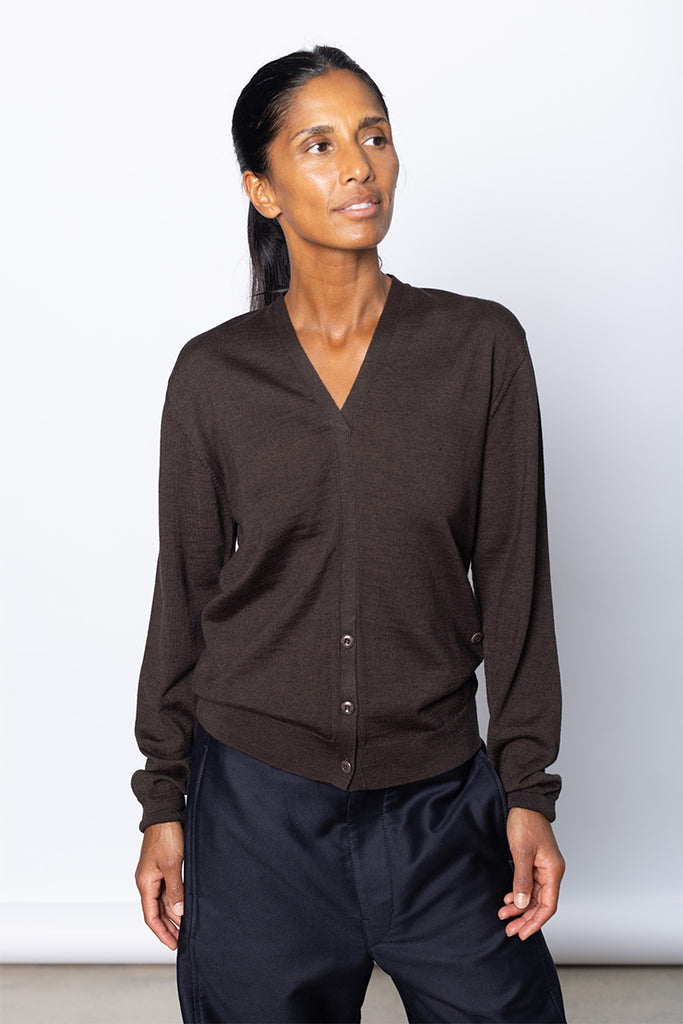 Twisted V-Neck Jumper - Dark Cacao