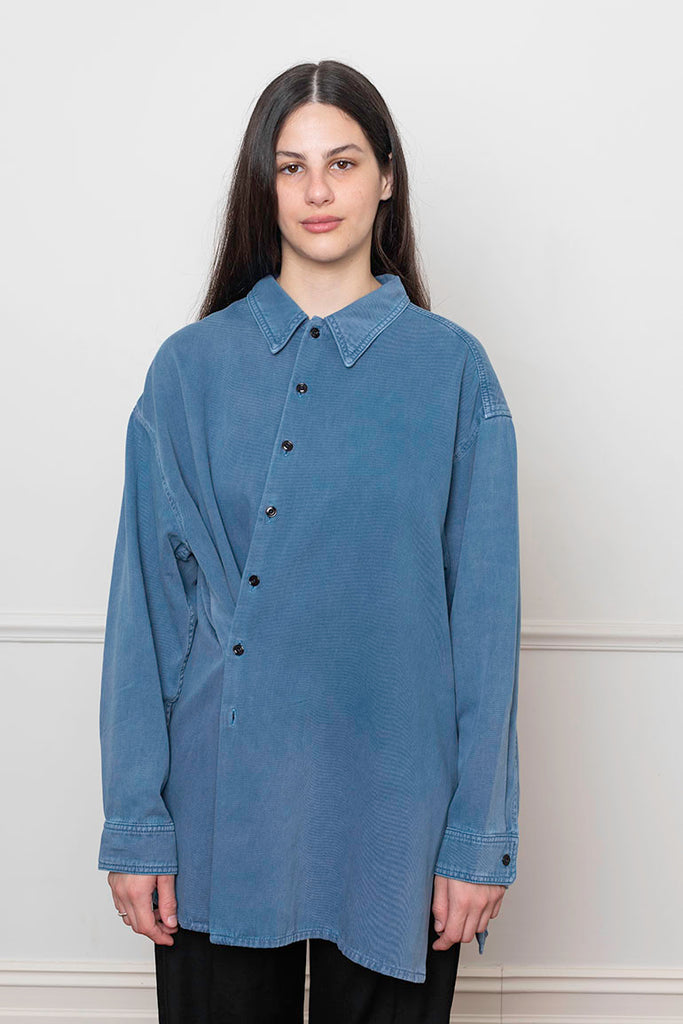 Twisted Denim Shirt - Snow Blue