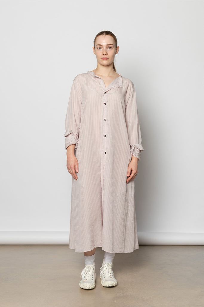 U Collarless A-Line Dress - Pink