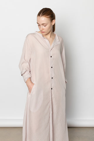 U Collarless A-Line Dress - Pink