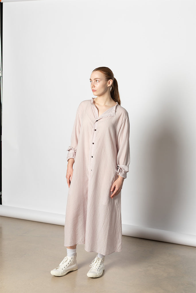 U Collarless A-Line Dress - Pink