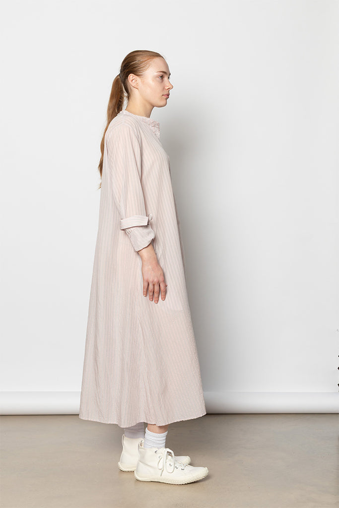 U Collarless A-Line Dress - Pink