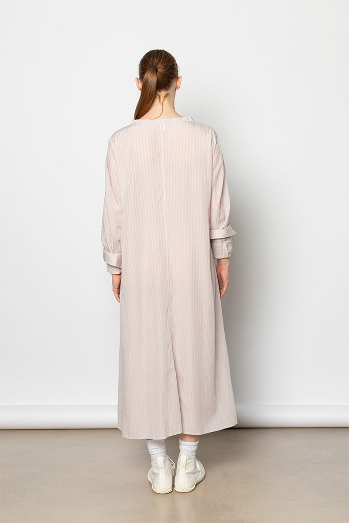 U Collarless A-Line Dress - Pink