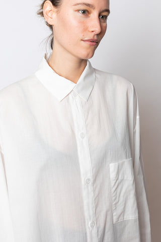 Unattached Collar Big Shirt - White