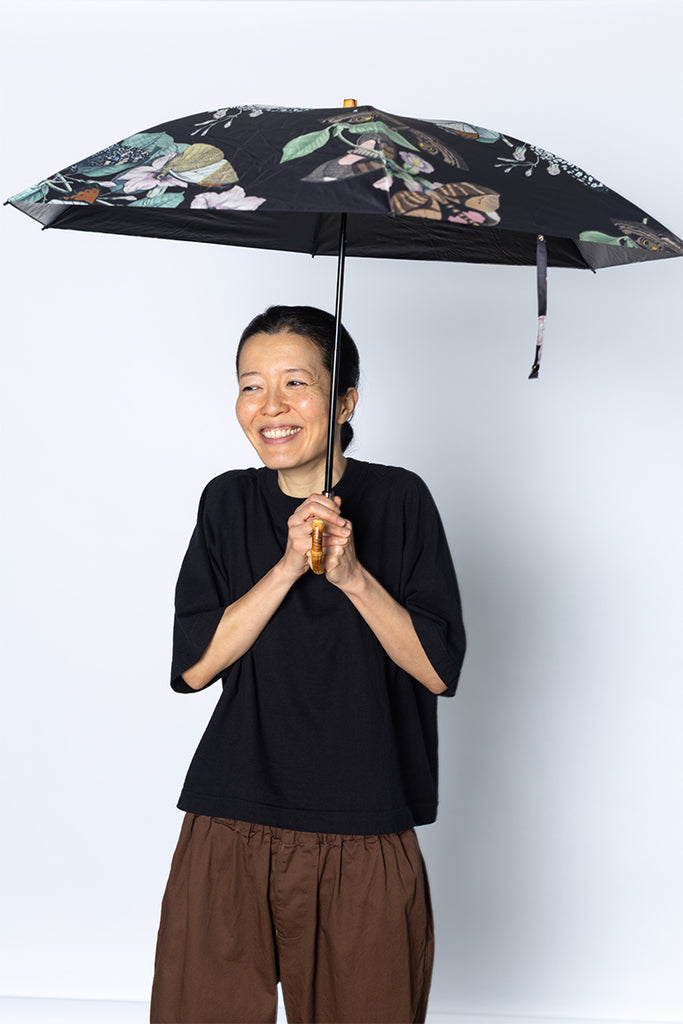 Floral Umbrella - Black