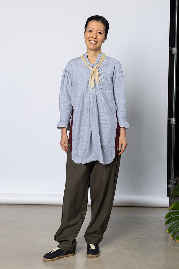 Scarf Detailed Shirt - Blue