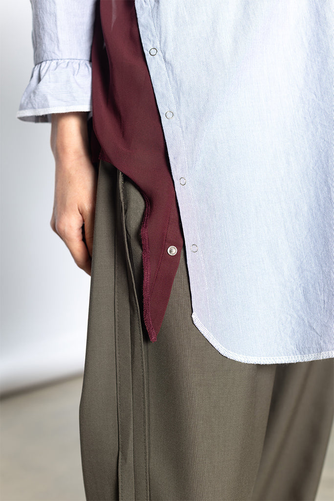 Scarf Detailed Shirt - Blue