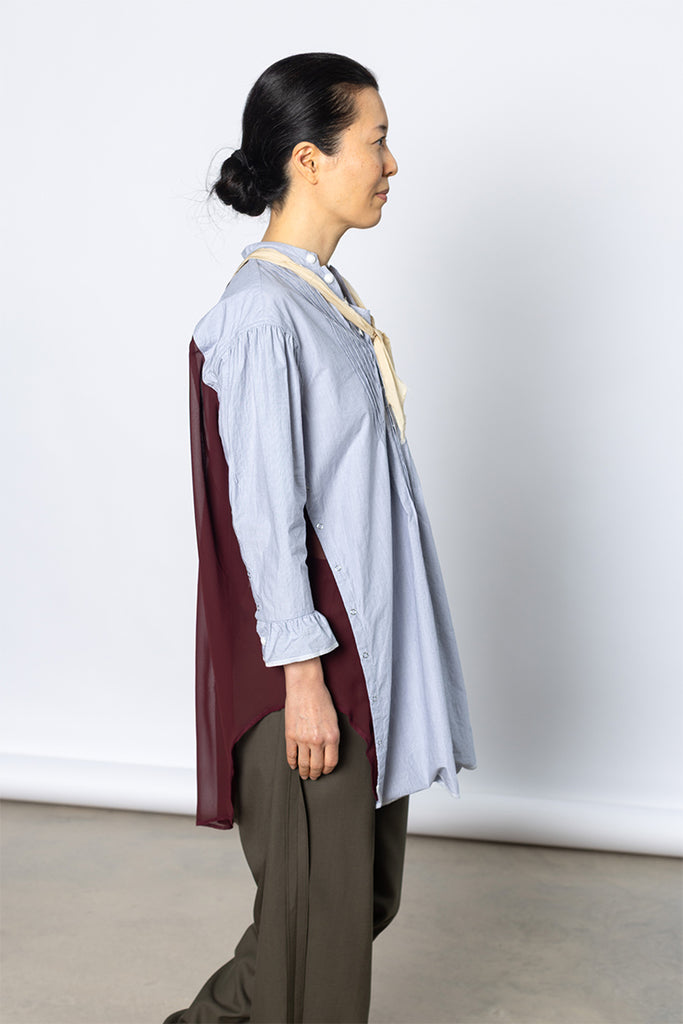 Scarf Detailed Shirt - Blue