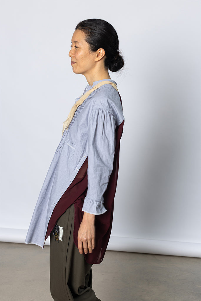 Scarf Detailed Shirt - Blue