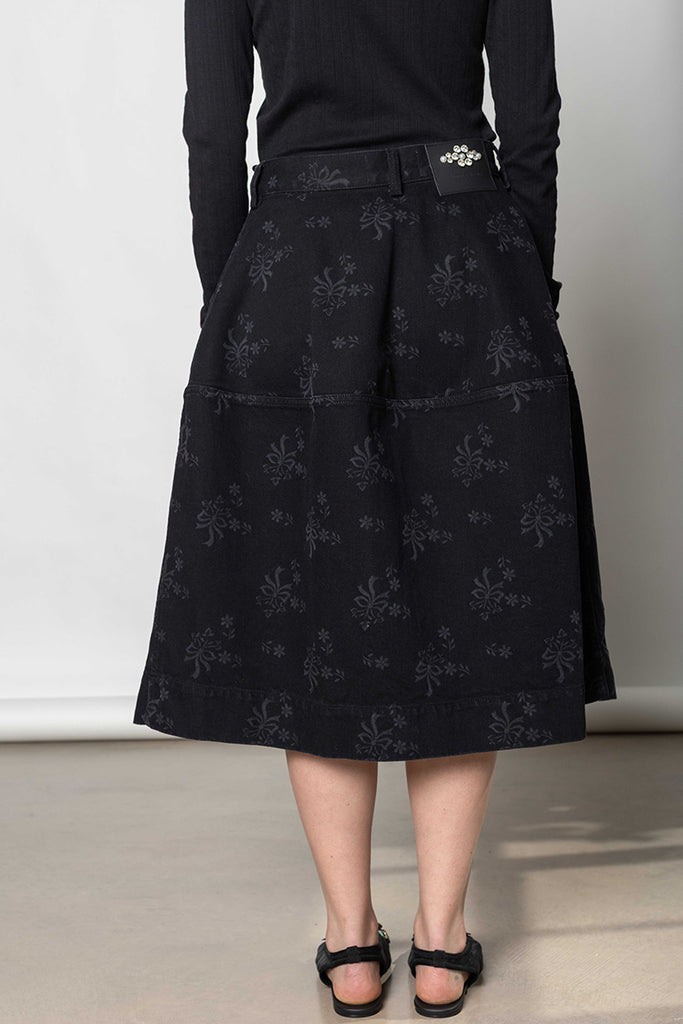 Utility Hip Bustle Skirt - Black
