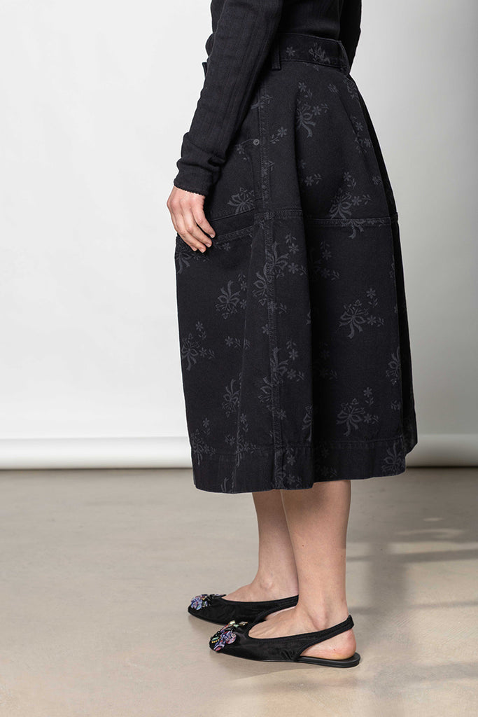 Utility Hip Bustle Skirt - Black