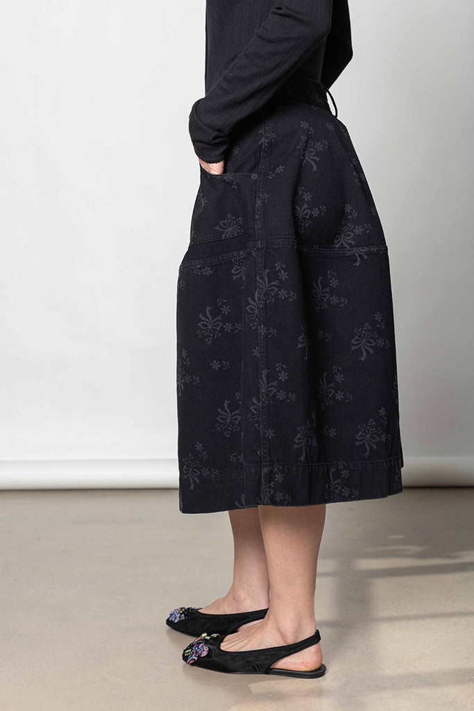 Utility Hip Bustle Skirt - Black