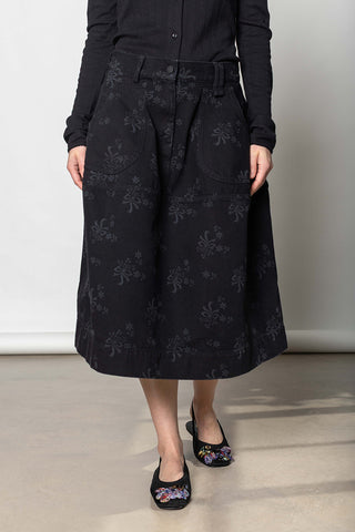 Utility Hip Bustle Skirt - Black