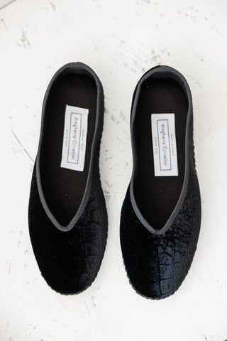 Velvet Fu  Kung  Slippers - Cayman Black