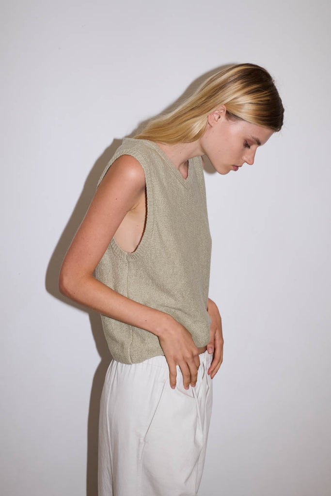 Knit Vest - Powdered Sage