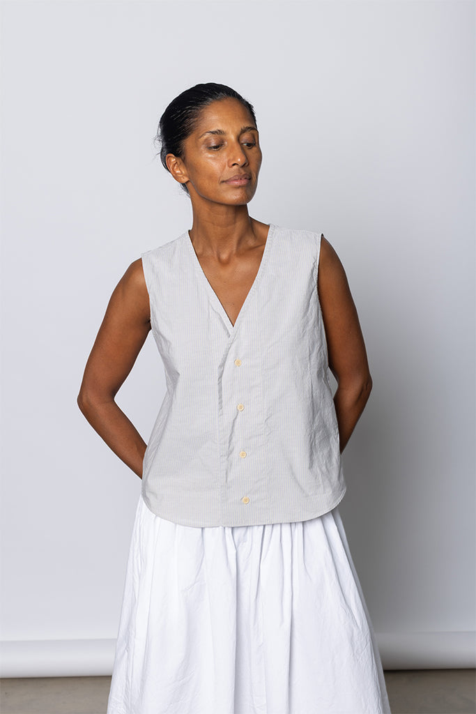 Victor Vest - Dusty Fine Stripe