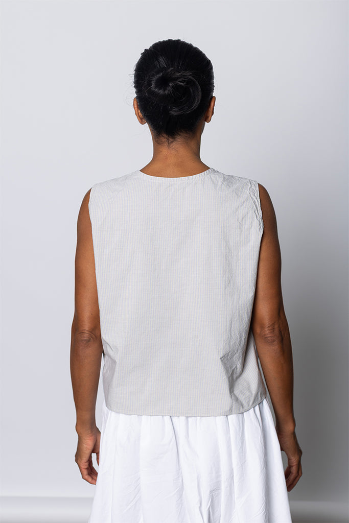 Victor Vest - Dusty Fine Stripe
