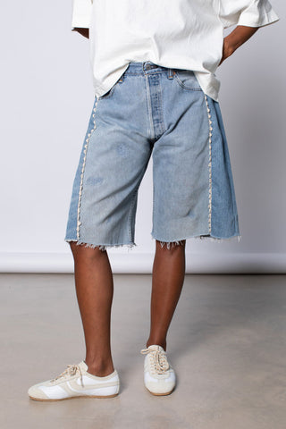 Vintage Lasso Tatted Lace Trim Shorts - Vintage Indigo