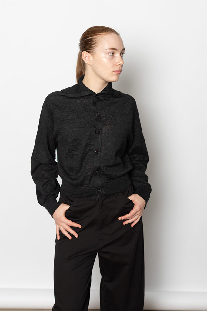 WG Collared Cardigan - Black