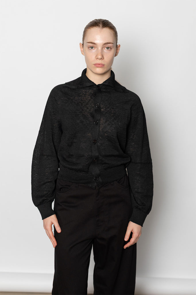 WG Collared Cardigan - Black