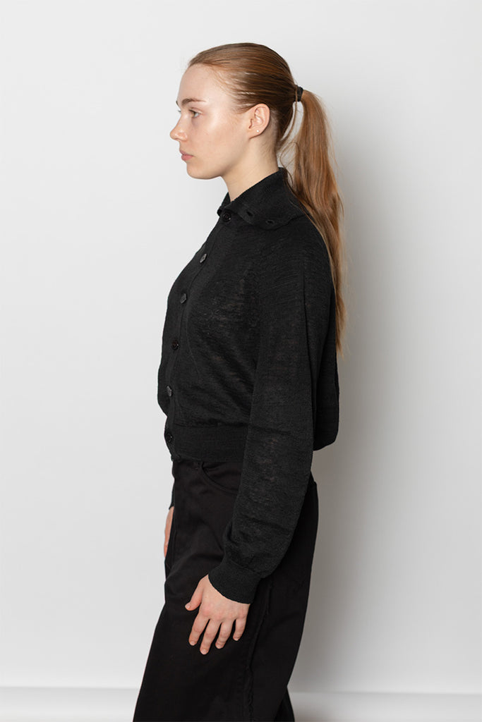 WG Collared Cardigan - Black