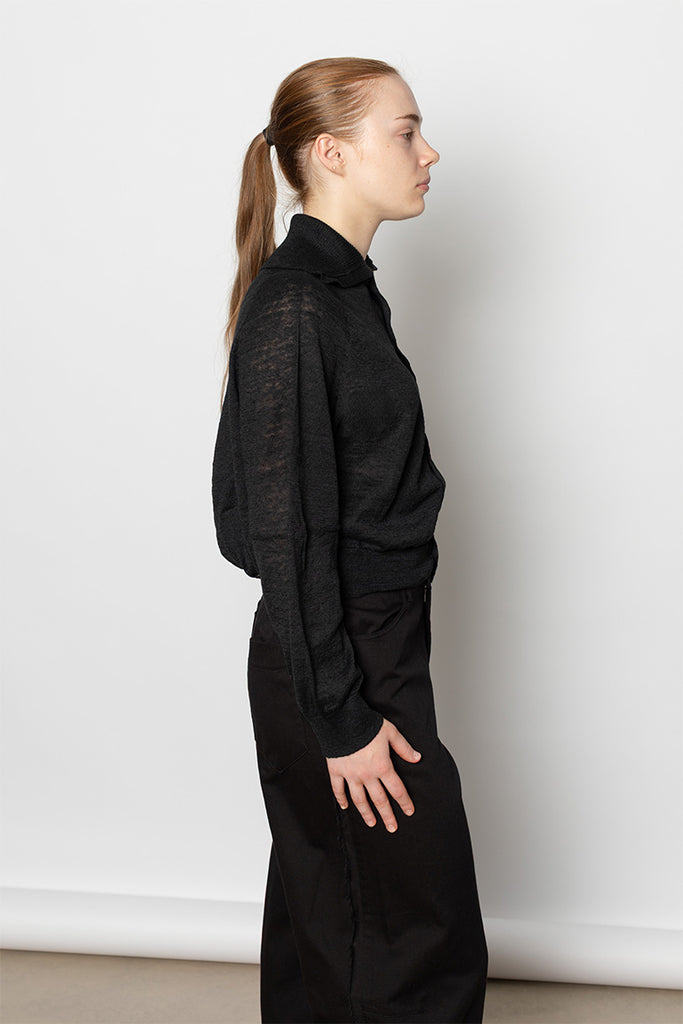 WG Collared Cardigan - Black
