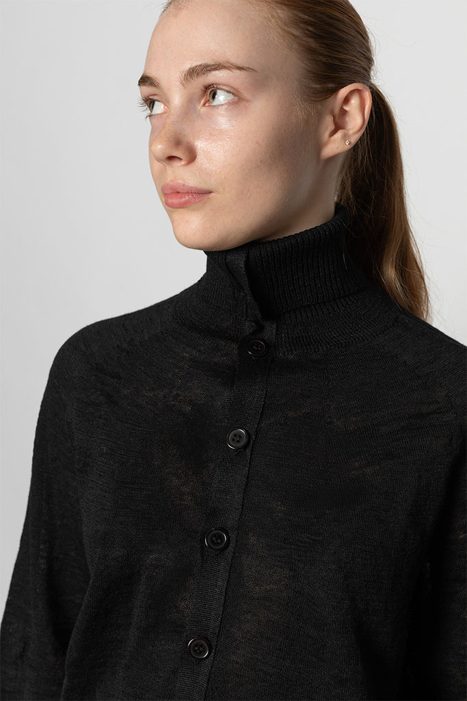 WG Collared Cardigan - Black