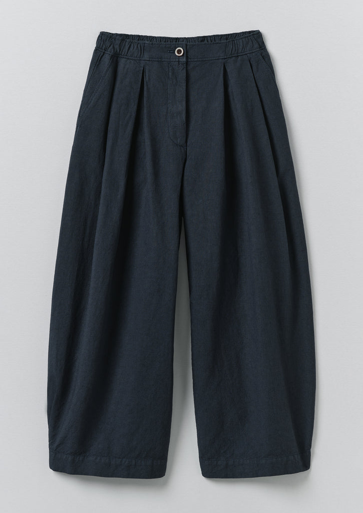 Micro Houndstooth Wide Leg Trousers