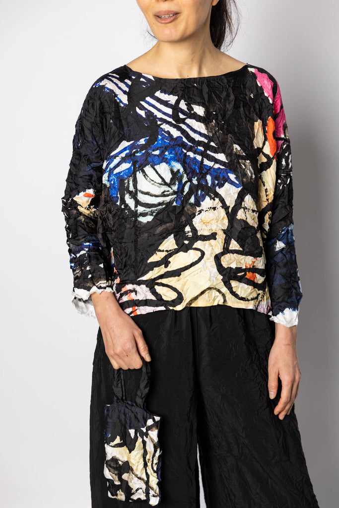 Washed Silk Printed Blouse - Ginepro