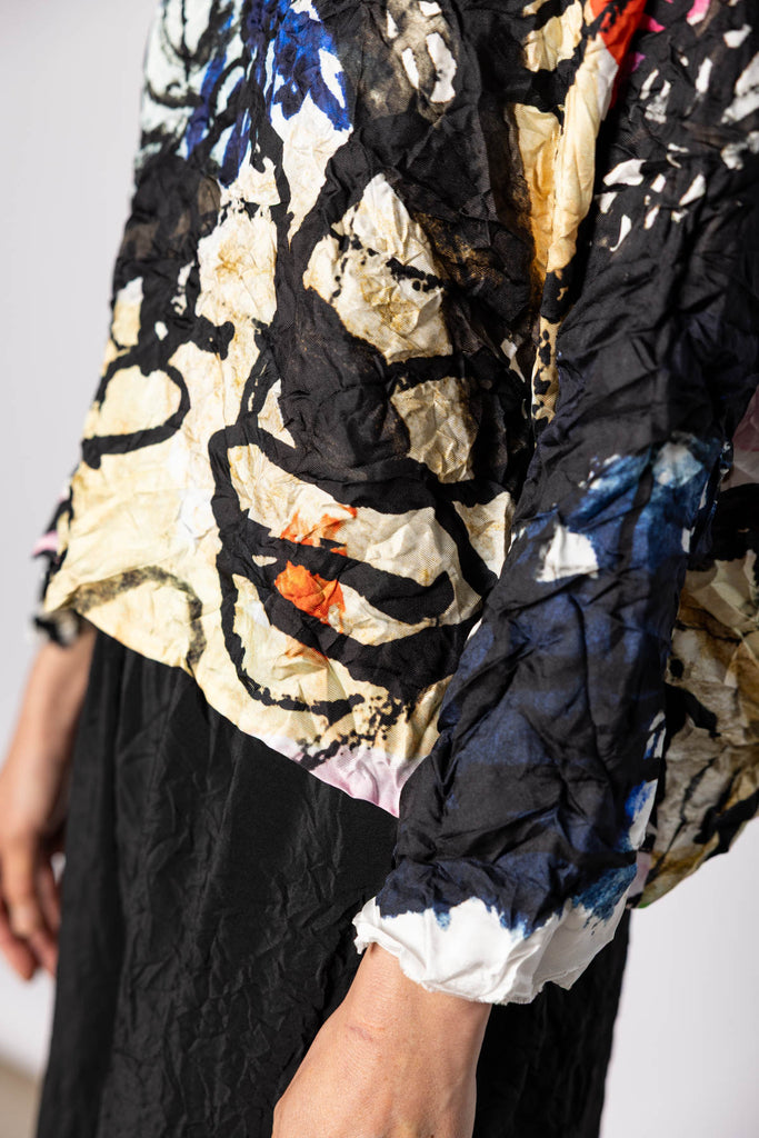 Washed Silk Printed Blouse - Ginepro