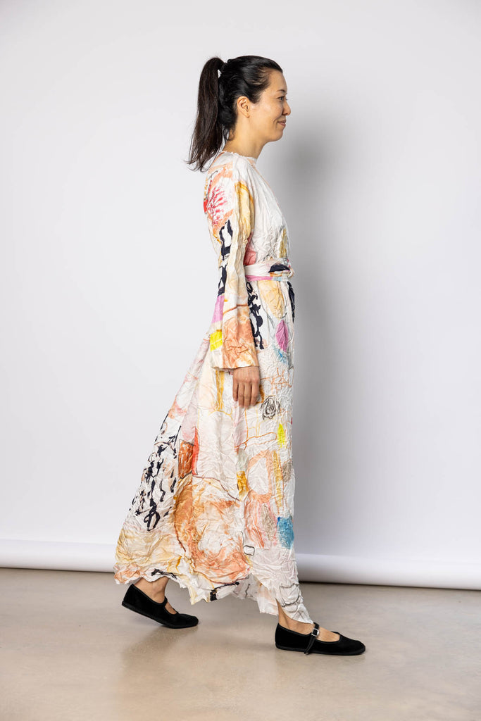 Washed Silk Printed Dress - Mercato