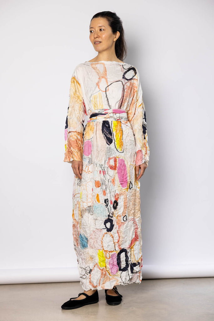 Washed Silk Printed Dress - Mercato