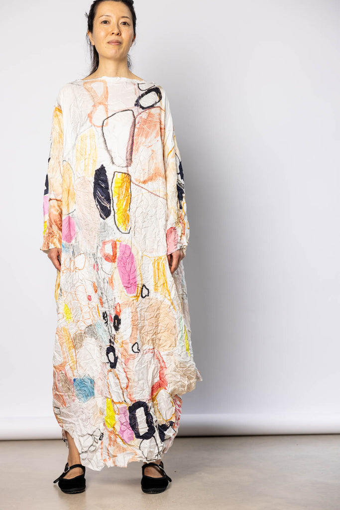 Washed Silk Printed Dress - Mercato