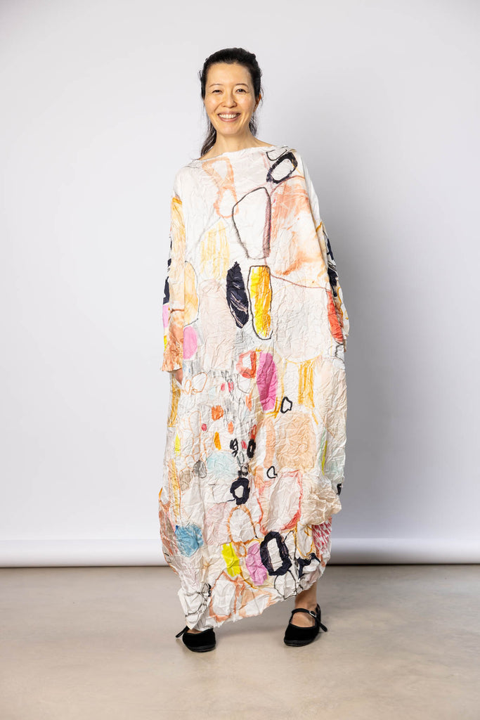 Washed Silk Printed Dress - Mercato