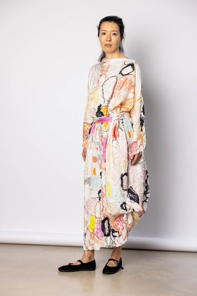 Washed Silk Printed Dress - Mercato