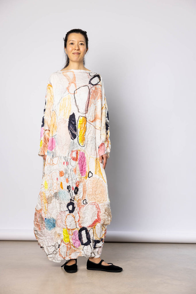 Washed Silk Printed Dress - Mercato