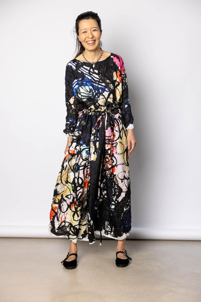 Washed Silk Printed Skirt - Ginepro